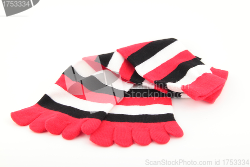 Image of Multicolor child's striped socks isolated
