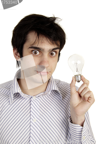 Image of young man coming up with an idea or solution