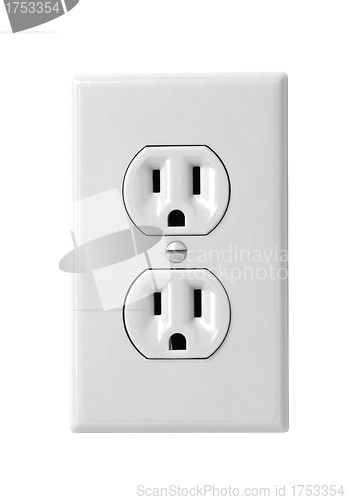 Image of white electric wall outlet receptacle