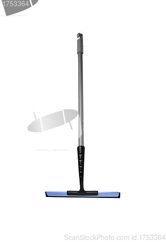 Image of Blue-yellow mop with wringer isolated