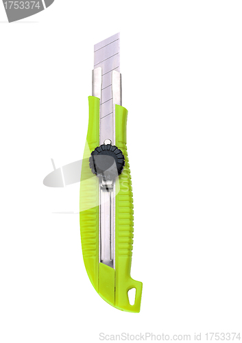 Image of A retractable utility knife isolated