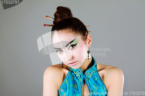 Image of Close-up portrait Young beautiful china girl