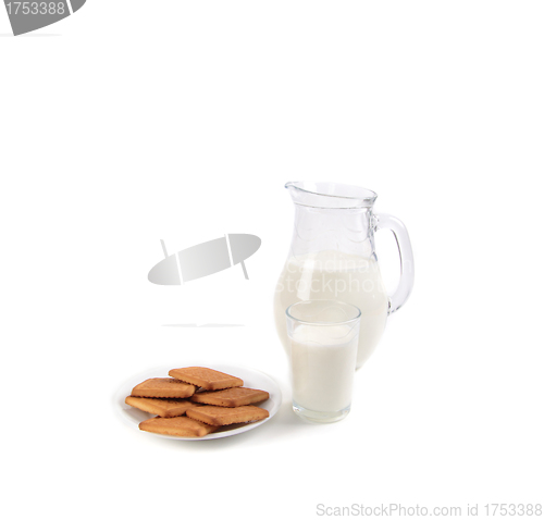 Image of Milk and Cookies isolated