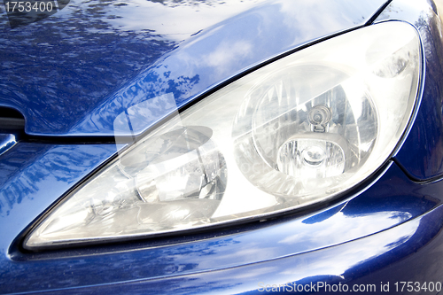 Image of Blue car front light