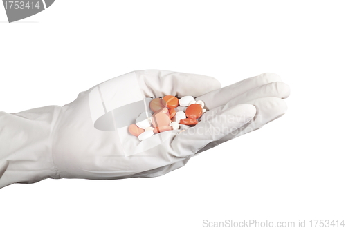 Image of man holding tablet in hand isolaetd