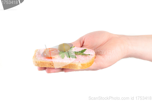 Image of toast with tomato and fish caviar cream