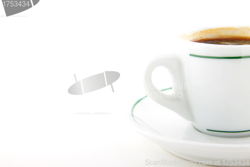 Image of The breakfast. The closeup of coffee cup
