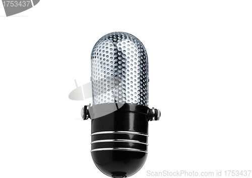 Image of Vintage Microphone Isolated Over White Background