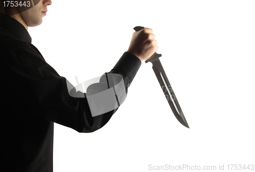 Image of Man hold knife - aggression