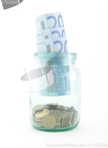 Image of euro in glass