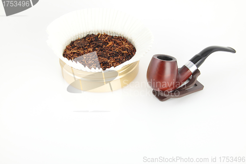 Image of pipe and tobacco isolated