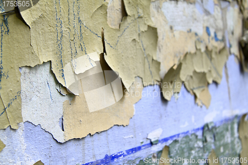 Image of Old paint peeling from wall