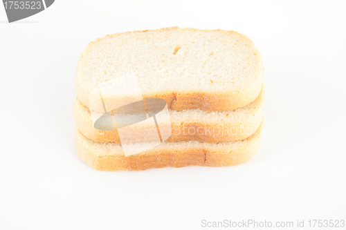 Image of Stack of white bread isolated on white