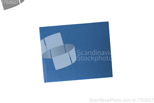 Image of blue leather case notebook isolated on white