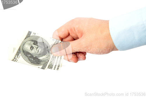 Image of hand holding dollars