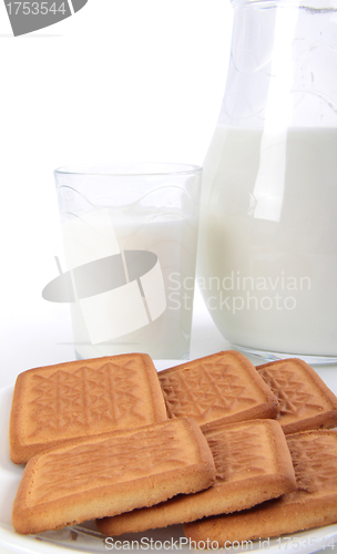 Image of Milk and Cookies isolated