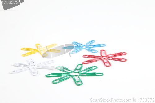 Image of Office - Colored staples isolated