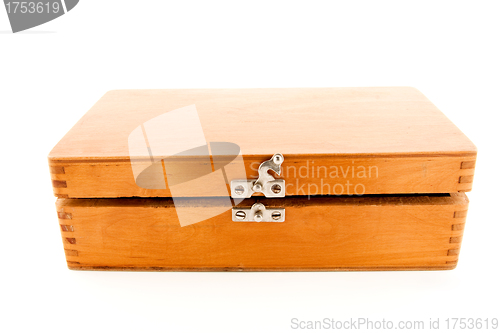 Image of Opened vintage wooden chest