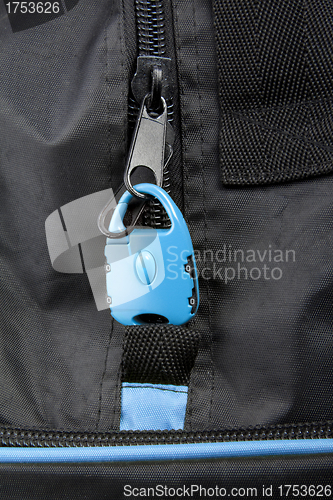 Image of Blue lock on bag