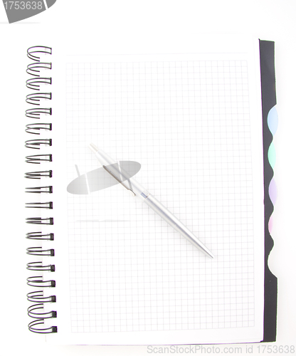 Image of black pen and notebook isolated