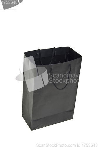 Image of black empty shopping bag on white