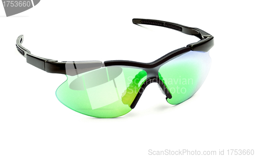 Image of Plastic sunglasses with green glass