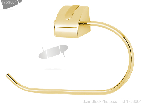 Image of golden towel holder with two bars, isolated