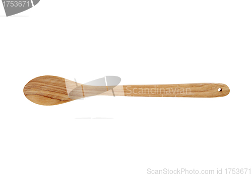 Image of New wooden spoon isolated on a white