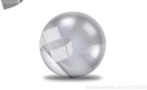 Image of a silver fitball isolated against a white background