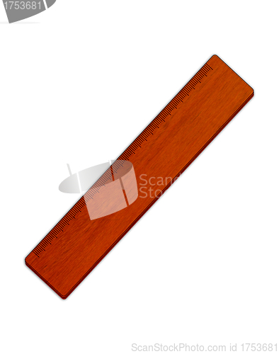 Image of A wood ruler isolated over a white background