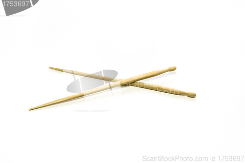 Image of drum sticks isolated on white