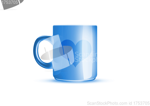 Image of blue mug with Heart sign