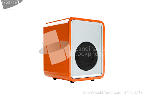 Image of orange Radio receiver isolated