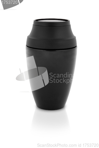 Image of black Steel thermos isolated on the white background