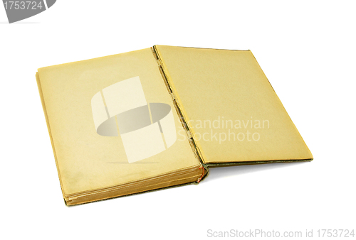 Image of Old book Open two face on white background