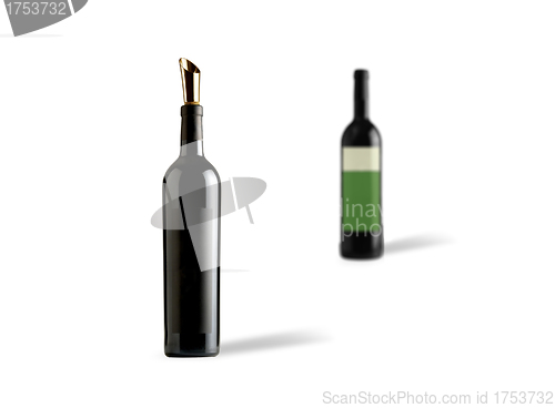 Image of bottles of wine on white background