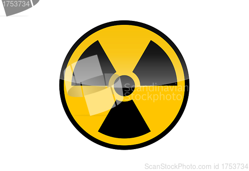 Image of Radioactive round sign isolated on white
