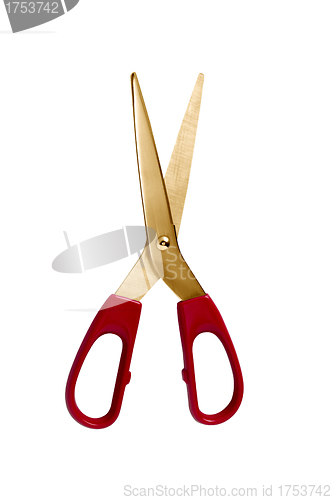 Image of A golden scissors isolated