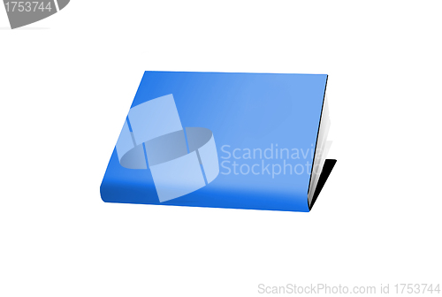 Image of 3d blue book with blank cover isolated on white