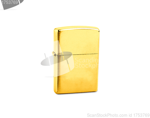 Image of golden lighter on a white background