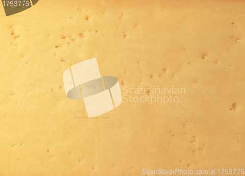 Image of Background of fresh yellow Swiss cheese with holes