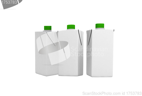 Image of three blank tetra-brick packaging