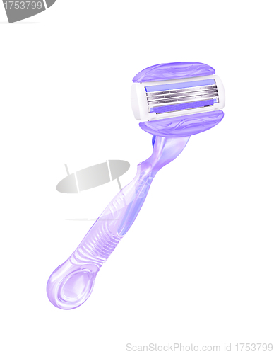 Image of purple lady shaver on white background