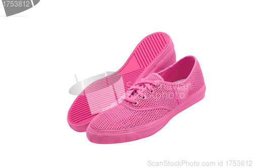 Image of isolated pink shoes on a white background