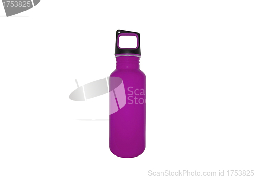 Image of Aluminium purple flask isolated on white background