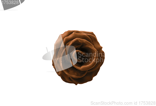 Image of chokolate rose isolated on white