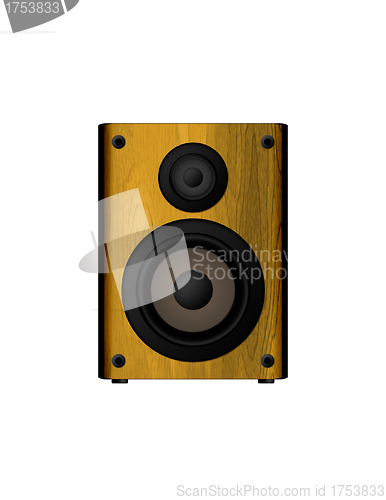 Image of Wooden Loud Speaker Isolated on White