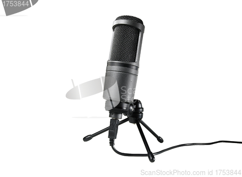 Image of Studio microphone on stand isolated
