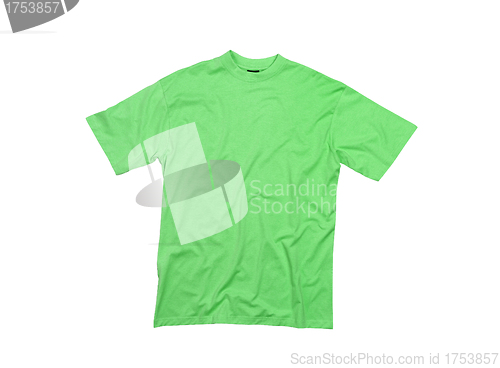 Image of Green T-shirt isolated on white background