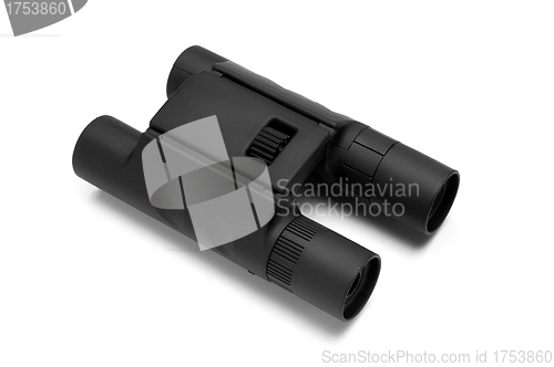 Image of Black binoculars on white background.